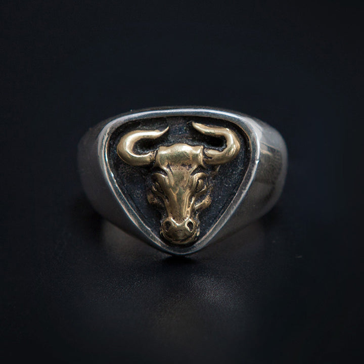 Fashion Punk Cow Head Personalized Ring