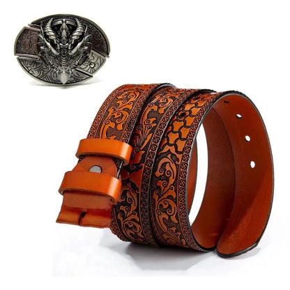 Fashion Punk Genuine Leather Belt With Knife