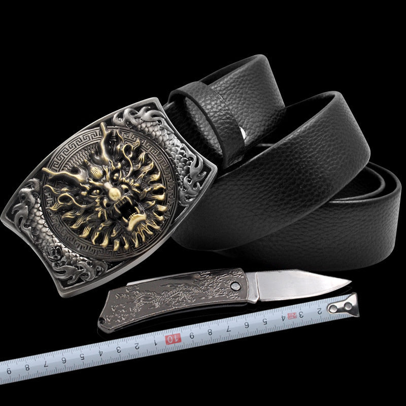 🔥LAST DAY 50% OFF🔥Western Fashion Genuine Leather Belt With Knife