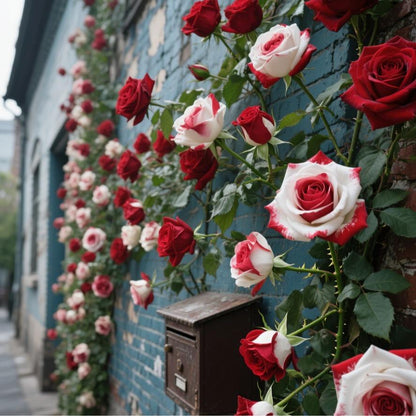 【Buy 1 Get 1 Free】Rare Twin Red White Rose Flower Seeds for Planting - Captivating Garden Blooms Non GMO Heirloom Garden - Planting Instructions for Easy Grow - Great Gardening Gifts-JY