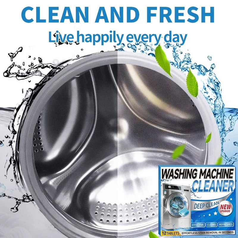 Washing Machine Cleaner & Descaler Tablets, 12 Pack. Suitable for front load and top load washing machines. One purchase provides a 12-month supply.-KPL