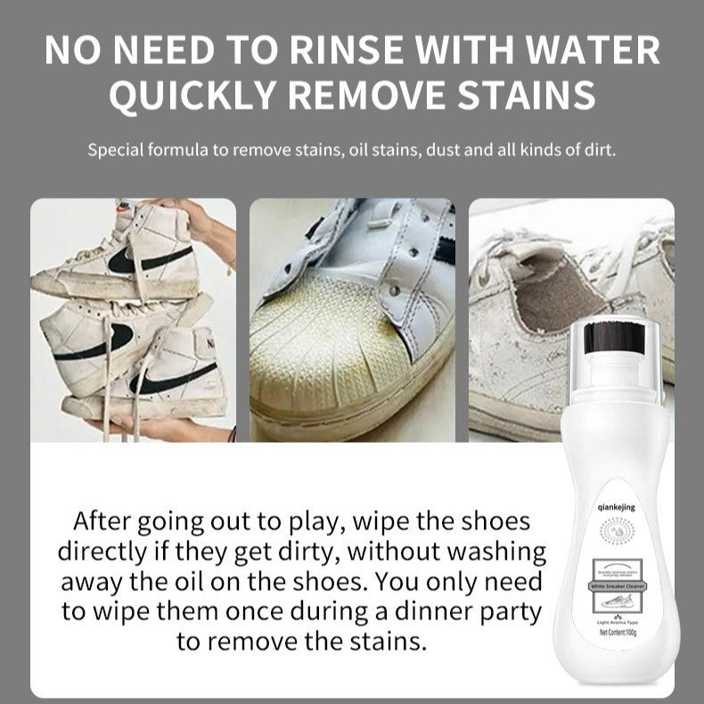 White sneaker cleaner, removes stains and yellowing, waterless wash for mesh shoes and sneakers-ZBD