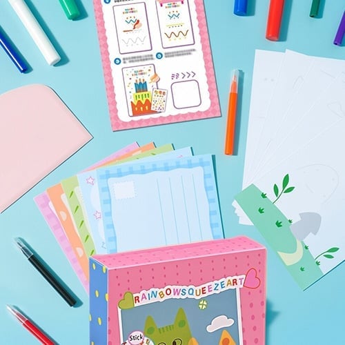 Creative Rainbow Scratch Art Postcard Set for Kids