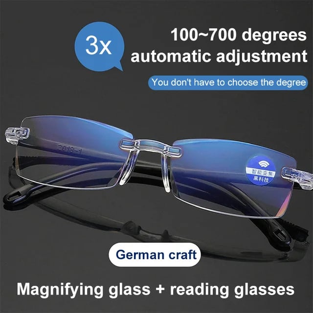 Frameless Progressive Smart Vision Glasses – Multi-Focus Clarity with Blue Light Protection-JY