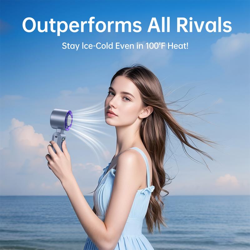🔥CoolHill ice fan Portable Handheld High Speed Fan 199 Adjustable Levels Foldable for Summer Travel Vacation Essentials& Outdoor Activities cool fan-LGZ