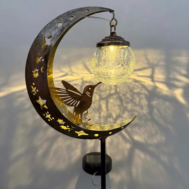 🌙✨Hummingbird Moon Solar Garden Light