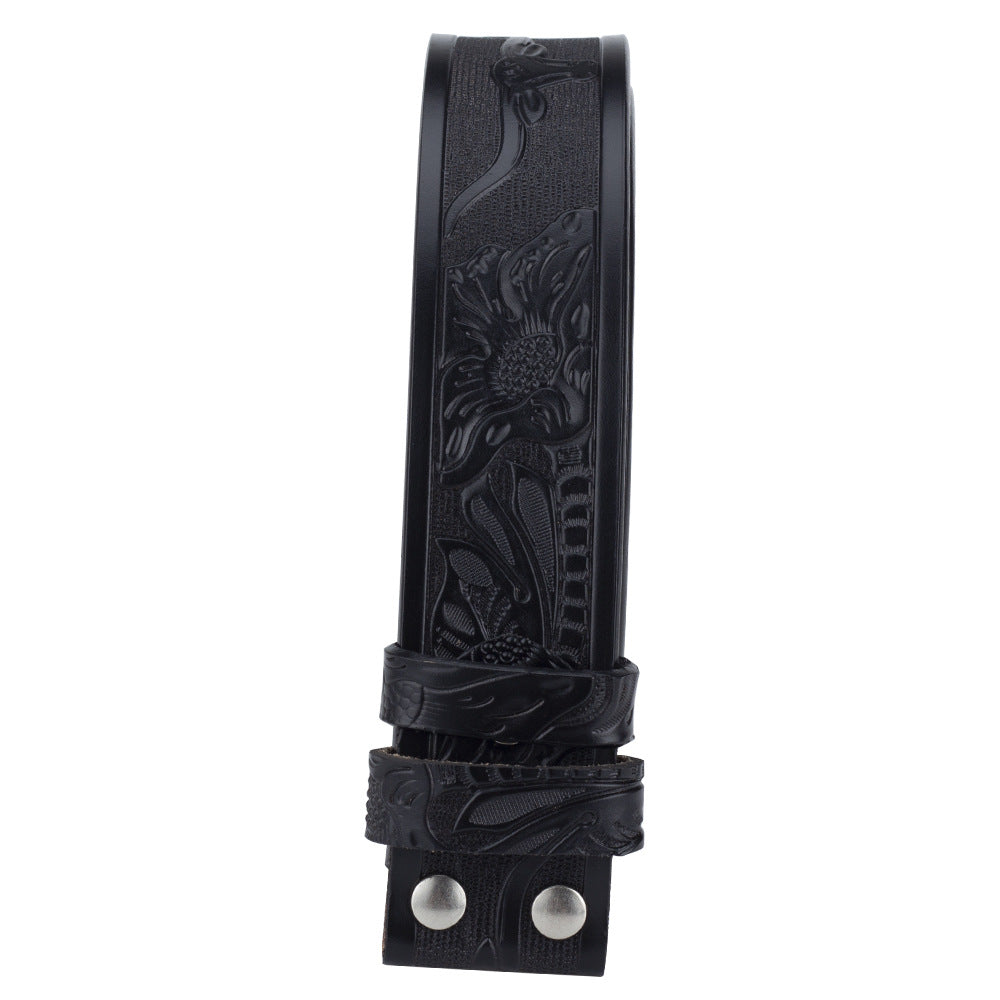 Fashion Punk Men's Genuine Leather Belt With Knife - Cow Head