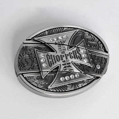 Fashion Punk Men's Creative Belt Buckle With Knife - Cross