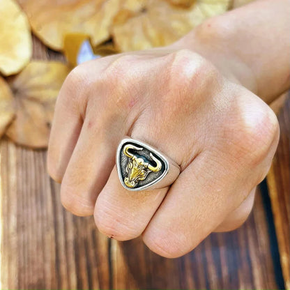 Fashion Punk Cow Head Personalized Ring