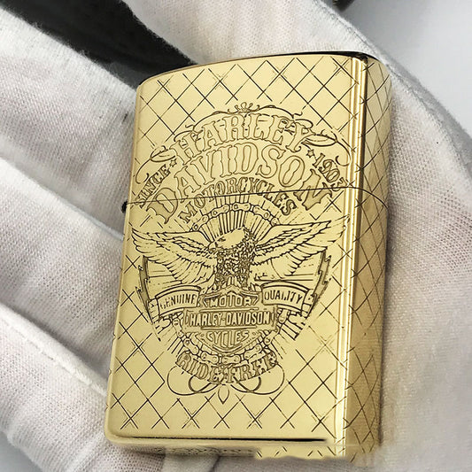 Fashion Punk Creative 3D Relief Refillable Windproof Lighter - Harley Eagle