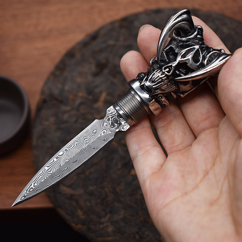 🔥LAST DAY 70% OFF🔥Damascus Steel Ghost Head Knife