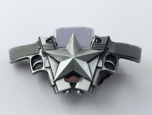 Fashion Punk Men's Creative Belt Buckle With Lighter - Pistol