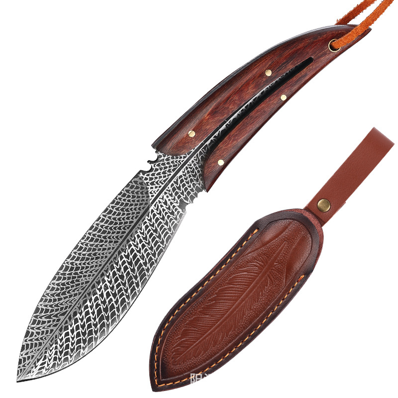 🔥LAST DAY 50% OFF🔥Phoenix Feather Pattern Outdoor Knife