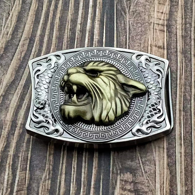 Western Fashion Genuine Leather Belt With Knife - Tiger