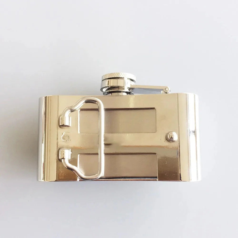 Fashion Punk Creative Belt Buckle With 3oz Flask - Wolf