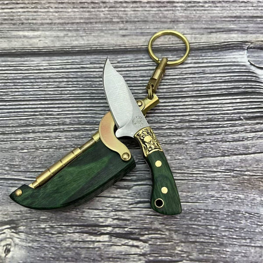 🔥LAST DAY 50% OFF🔥Handmade Keychain Pendant Knife with Solid Wood Scabbard