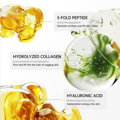 Reduces Wrinkles and Double Chin,Five Rollers for All Around Massage,Neck Firming Cream,Collagen Neck Cream,Relieves Edema,Suitable for Wrinkled Skin,with Hyaluronic Acid,VitaminC+E.-LGZ