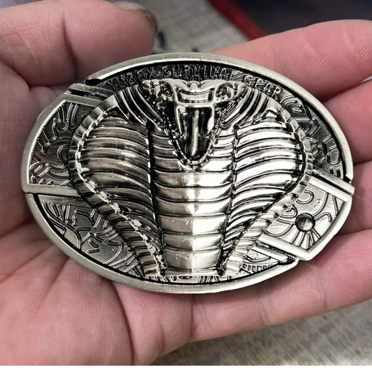 (New Arrival) Fashion Punk Creative Belt Buckle With Knife - Cobra