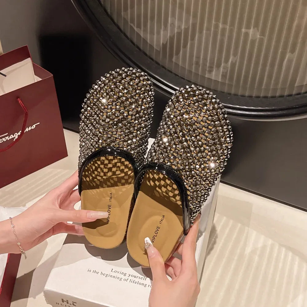 🔥Last Day 72% Off🔥Women's Rhinestone Slip-on Mules