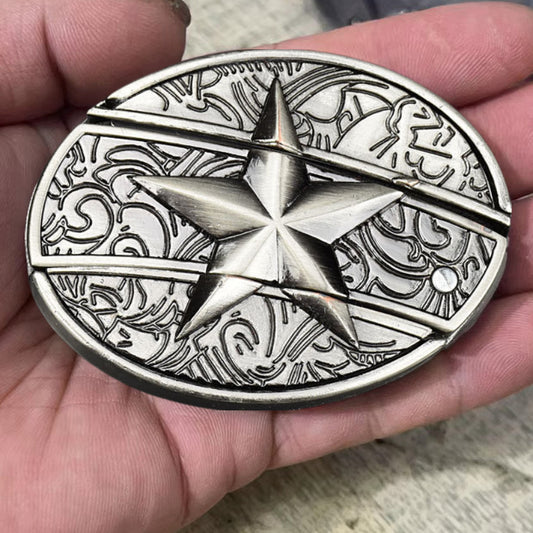 Fashion Punk Men's Creative Belt Buckle With Knife - Pentagram