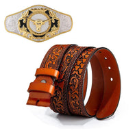 With Brown Cowhide Belt (120 cm/47 inch)