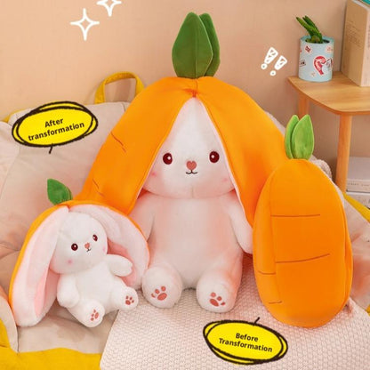 Cute Strawberry Bunny Plush Toy Soft Kawaii Stuffed Animal Gift for Kids Girls Hug Pillow Bed Decoration Birthday Present Furry Friends Plush Doll Animal Gift for Kids Girls Hug Pillow Bed Decoration Birthday Present Furry Friends Plush Stuffed Animal-JY