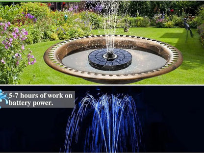 Solar Fountain, Solar Powered Bird Bath Fountain Pump， 1.5W Solar Panel Kit Water Pump, Outdoor Watering Submersible Pump for Pond, Pool, Garden, Fish Tank-LGZ