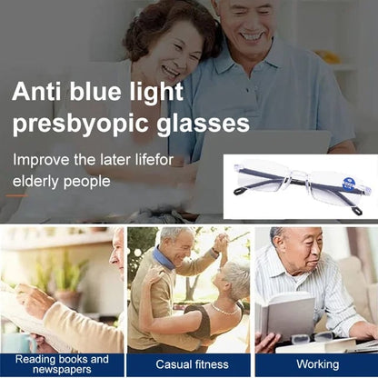 Frameless Progressive Smart Vision Glasses – Multi-Focus Clarity with Blue Light Protection-JY
