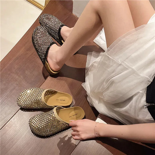 🔥Last Day 72% Off🔥Women's Rhinestone Slip-on Mules