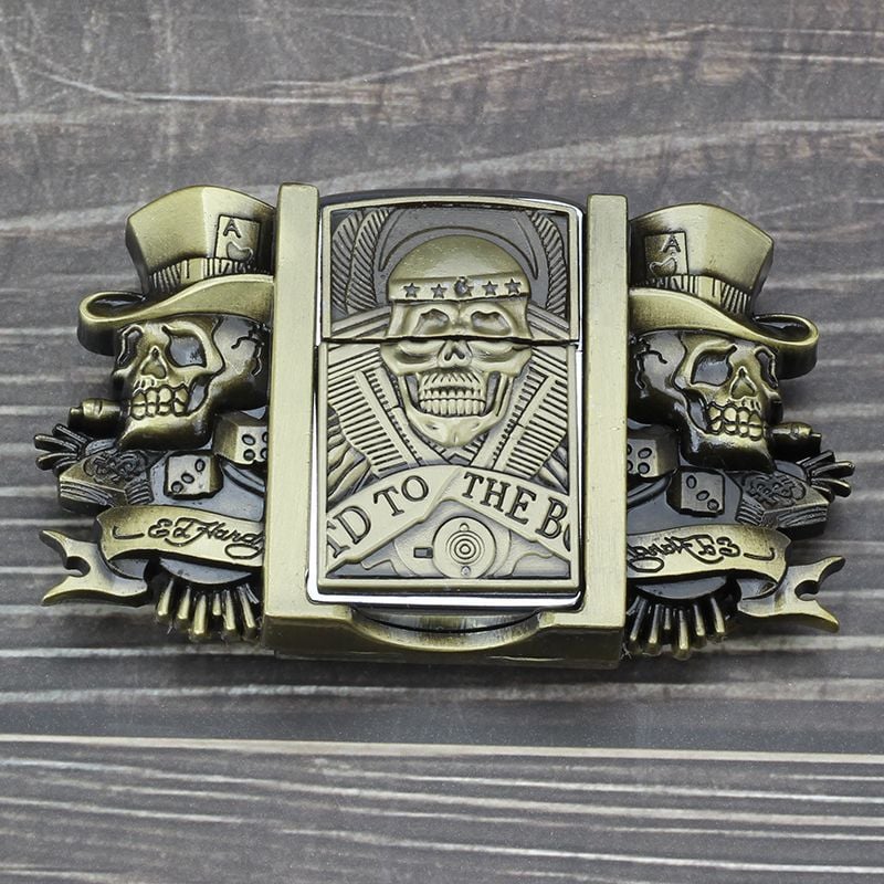 🔥LAST DAY 50% OFF🔥 Fashion Punk Men's Genuine Leather Belt With Lighter