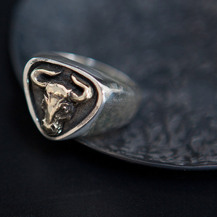 Fashion Punk Cow Head Personalized Ring