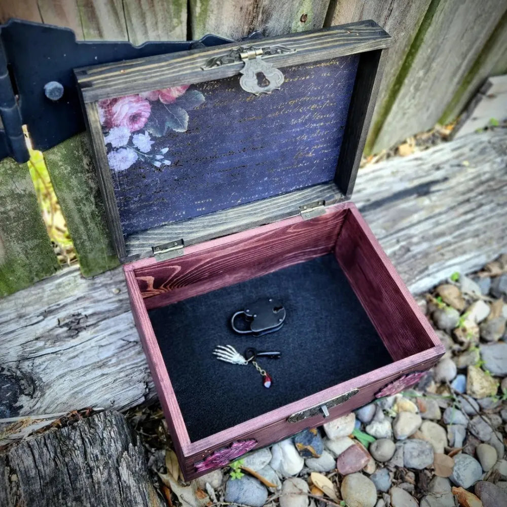 Handmade Original Wooden Painting Hidden Key Box