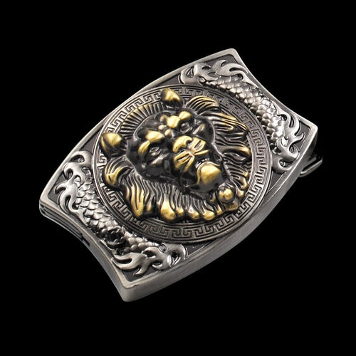 Western Fashion Creative Belt Buckle With Knife - Lion
