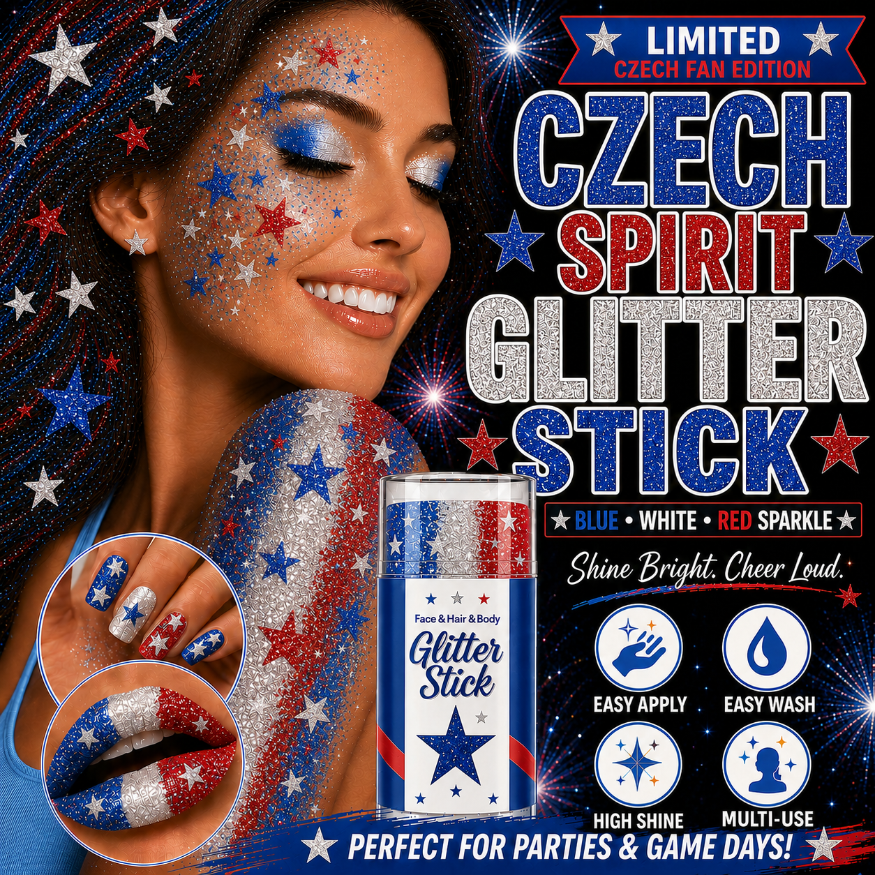LIMITED!!!✨National Colors Fans Glitter Stick✨
