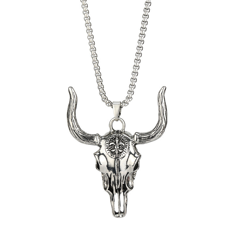 Fashion Punk Cow Head Pendant Personalized Necklace