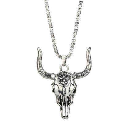 Fashion Punk Cow Head Pendant Personalized Necklace