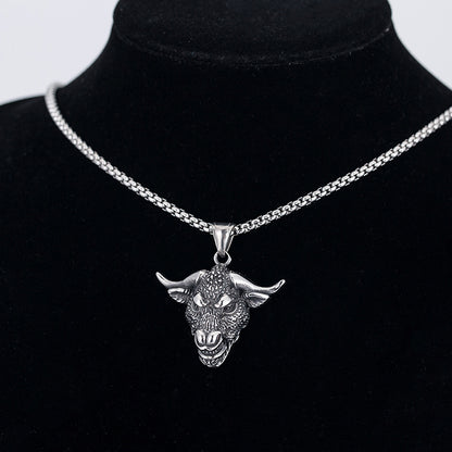 Fashion Punk Cow Pendant Personalized Necklace
