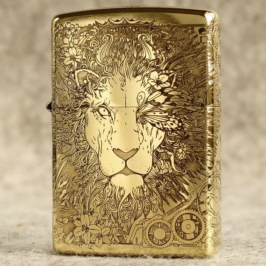 Fashion Punk Creative 3D Relief Refillable Windproof Lighter - Punk Lion