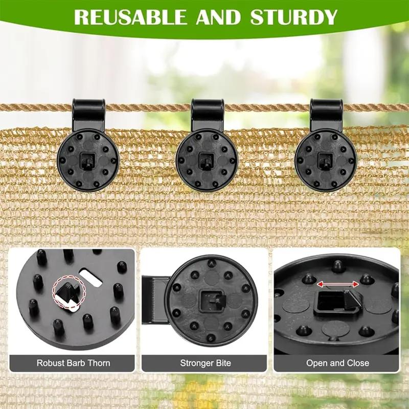 Universal Shade Clothes Clips for Sun Shade Sail Tarpaulin Mesh Canopy Fence, Shade Cloth Heavy Duty Lock Grip, Shade Cloth Clips Windproof Awning Clamp Grip-JY