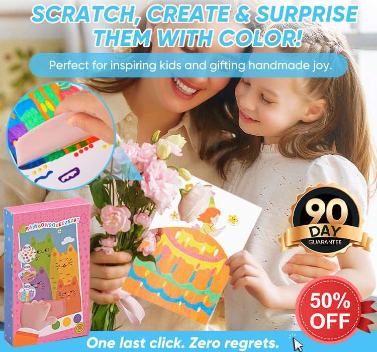 Creative Rainbow Scratch Art Postcard Set for Kids