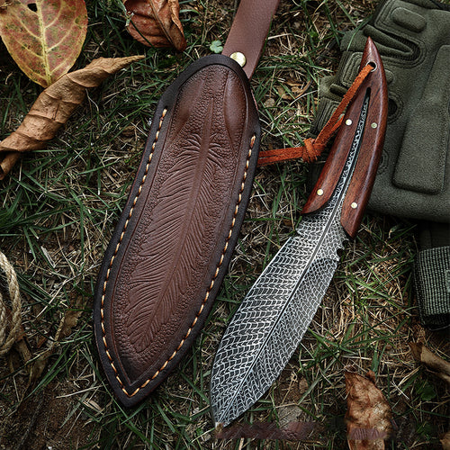 🔥LAST DAY 50% OFF🔥Phoenix Feather Pattern Outdoor Knife