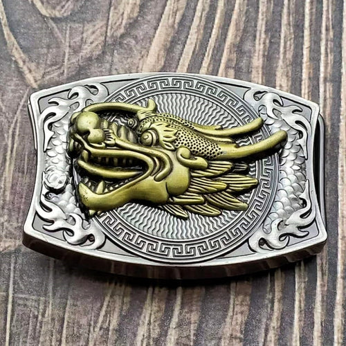 Western Fashion Creative Belt Buckle With Knife - Dragon 2