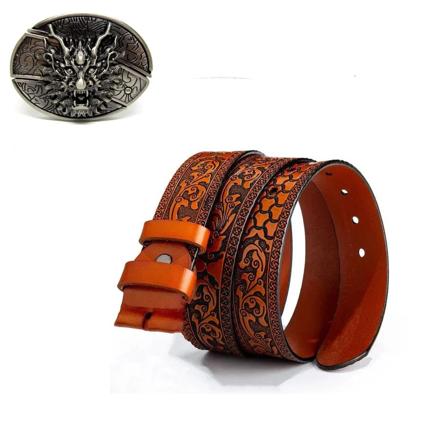Fashion Punk Genuine Leather Belt With Knife