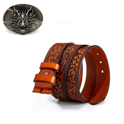 Fashion Punk Genuine Leather Belt With Knife