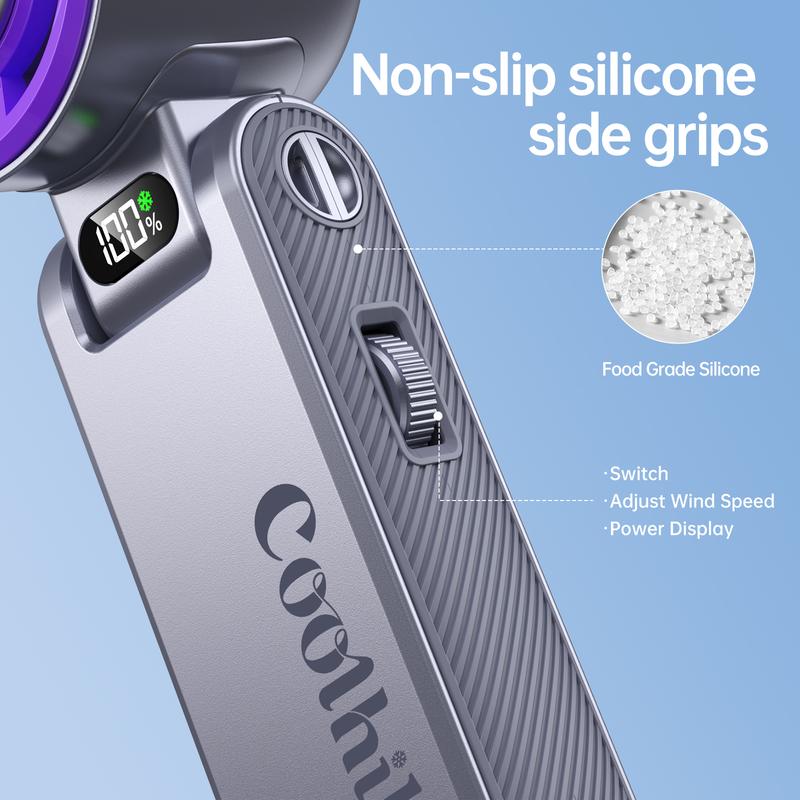 🔥CoolHill ice fan Portable Handheld High Speed Fan 199 Adjustable Levels Foldable for Summer Travel Vacation Essentials& Outdoor Activities cool fan-LGZ