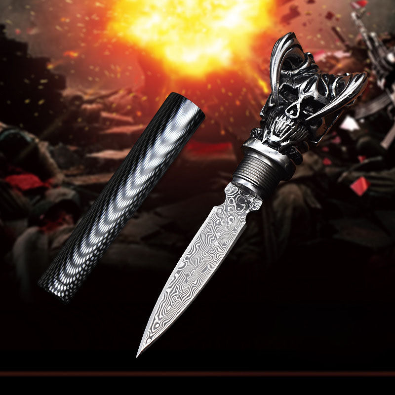 🔥LAST DAY 70% OFF🔥Damascus Steel Ghost Head Knife