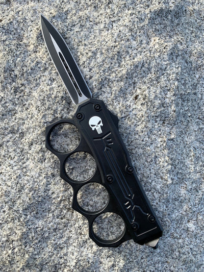 Spartan Punisher Skull Knuckle OTF Knife
