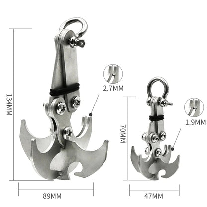 Stainless Steel Outdoor Carabiner Grappling Hook / Gravity Hook