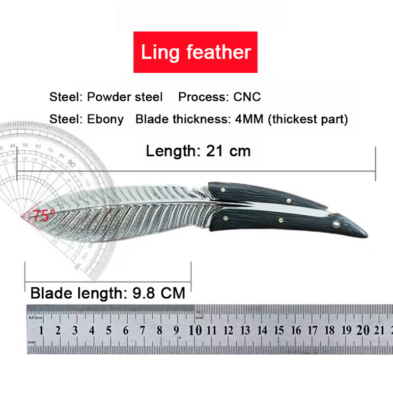 🔥LAST DAY 50% OFF🔥Phoenix Feather Pattern Outdoor Knife