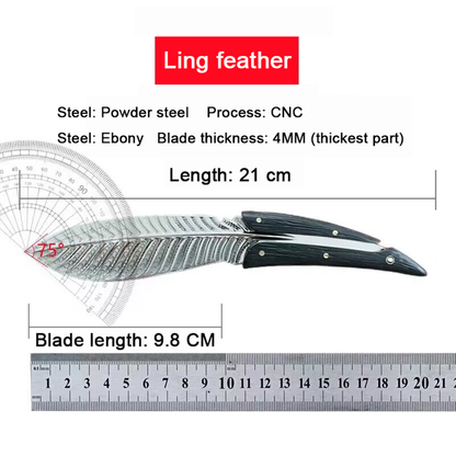 🔥LAST DAY 50% OFF🔥Phoenix Feather Pattern Outdoor Knife